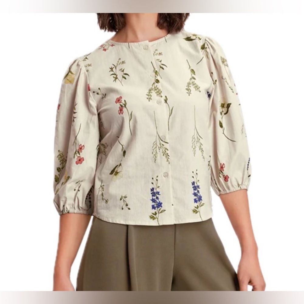 NWOT. H&M linen Blouse. Size XS. - Picture 3 of 10
